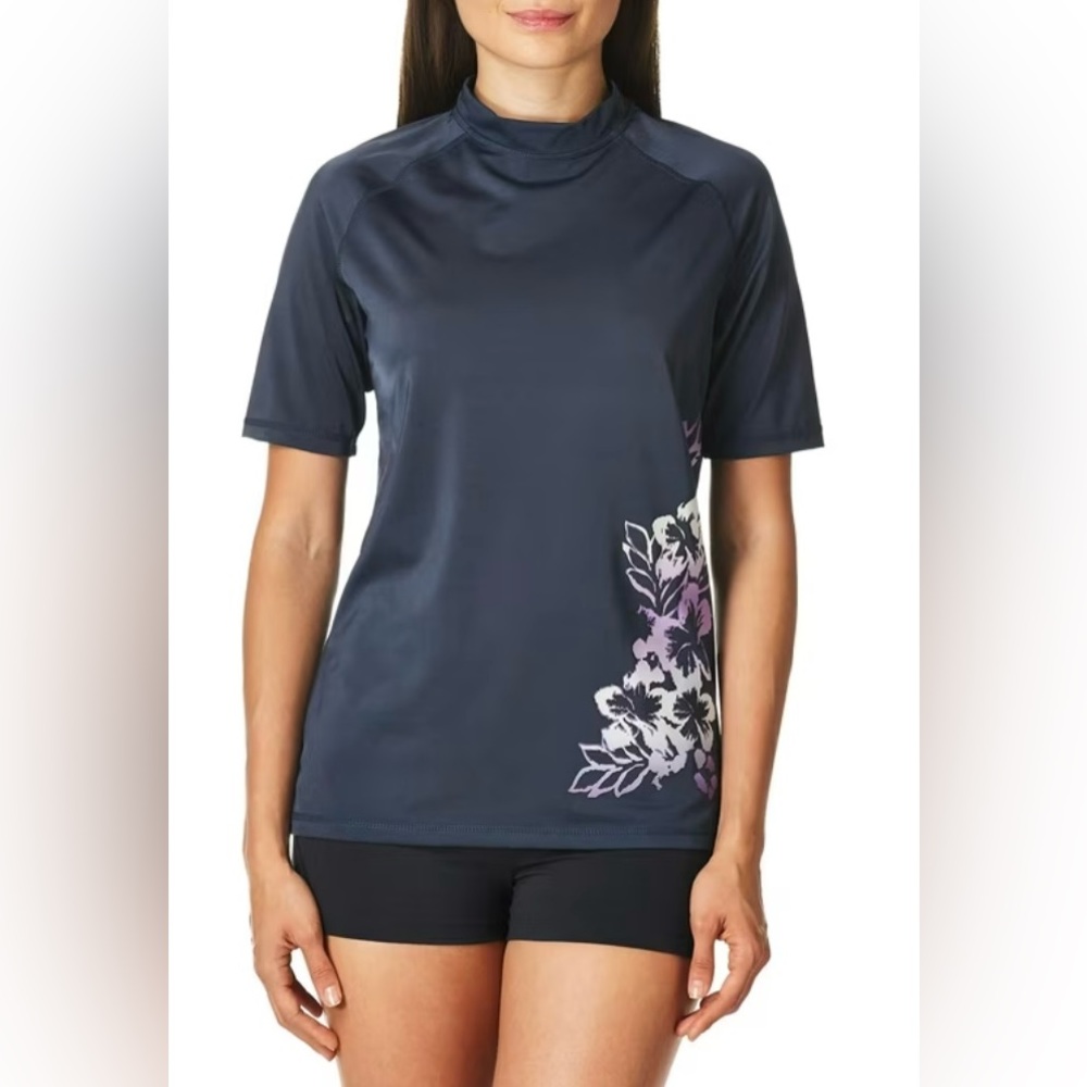 MKanu Surf 3/4-Sleeve Top Black | Slate Gray | Gray/White Swirl | 3X |